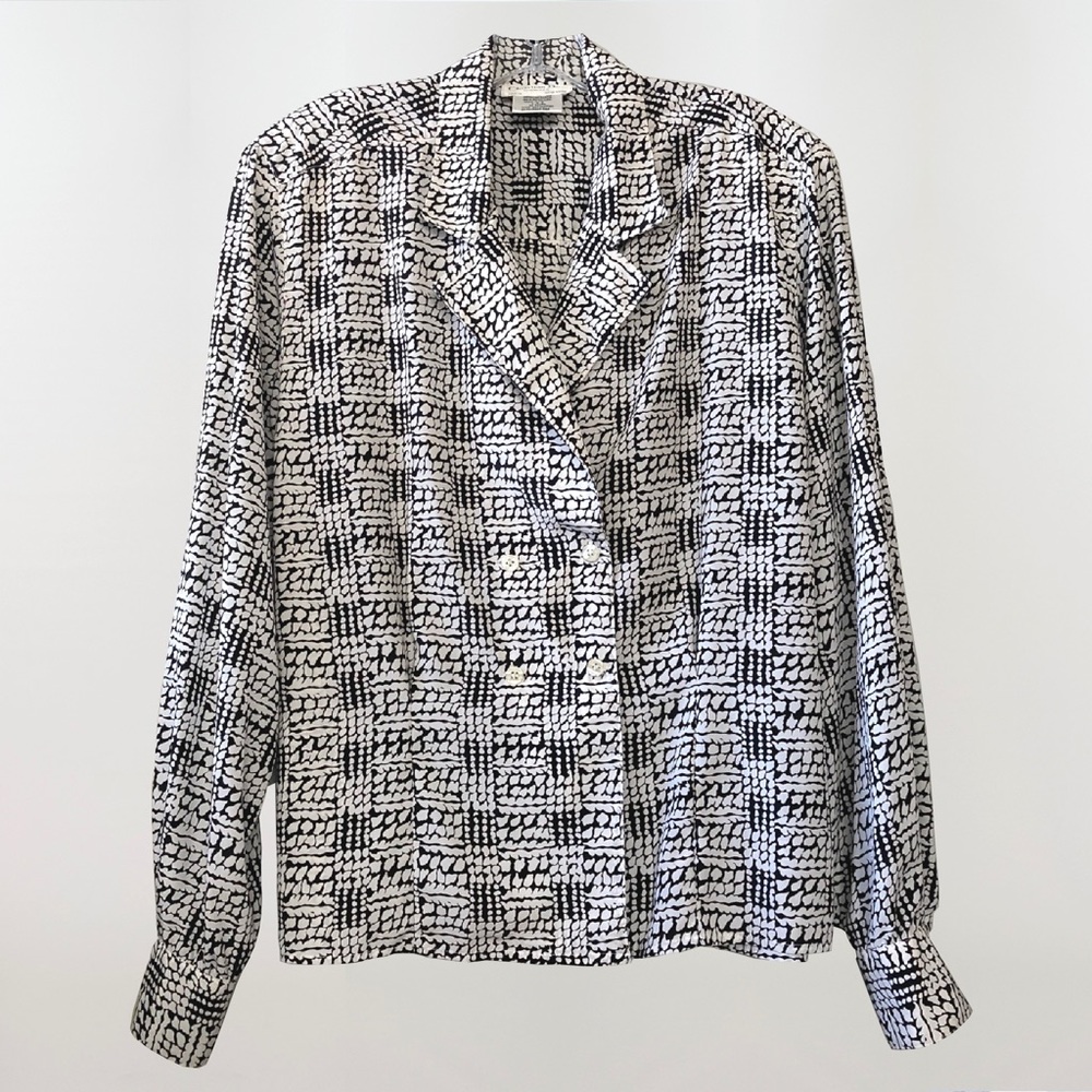 DIOR Vintage 1980’s Double Breast Abstract Blouse